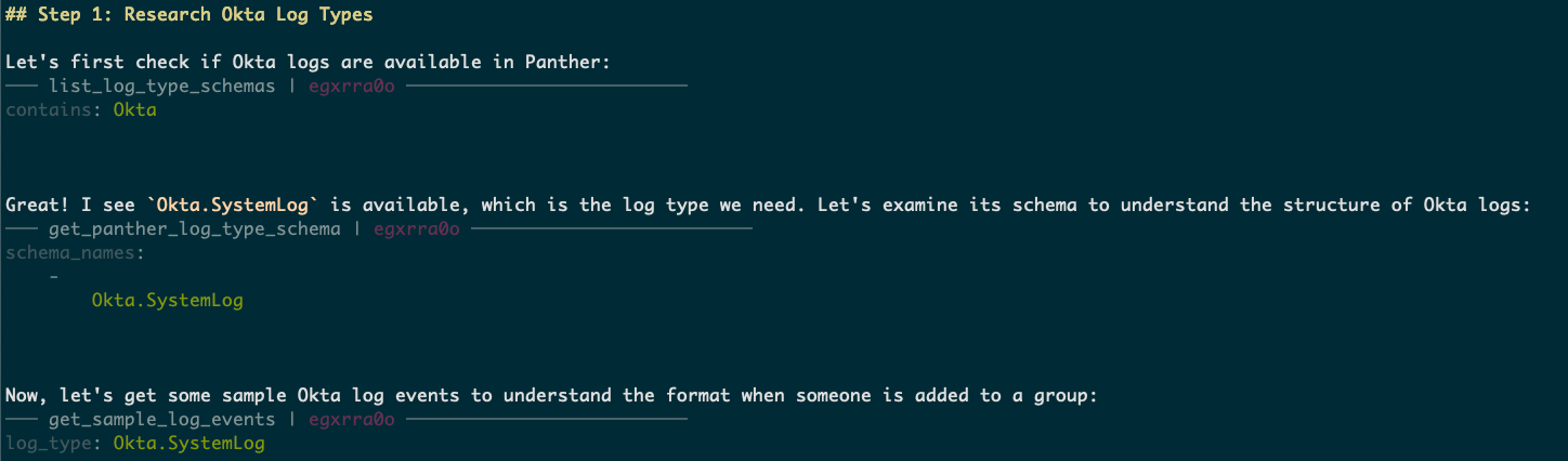 Goose interacts with Panther MCP