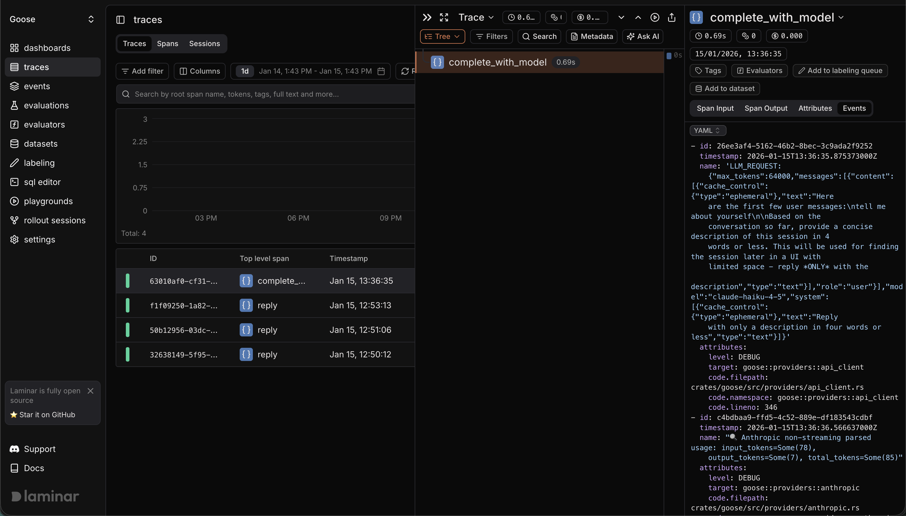 goose trace in Laminar